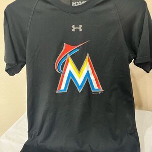 Under Armour Youth Boys MLB Miami Marlins Black Short Sleeve Tee Size
Medium